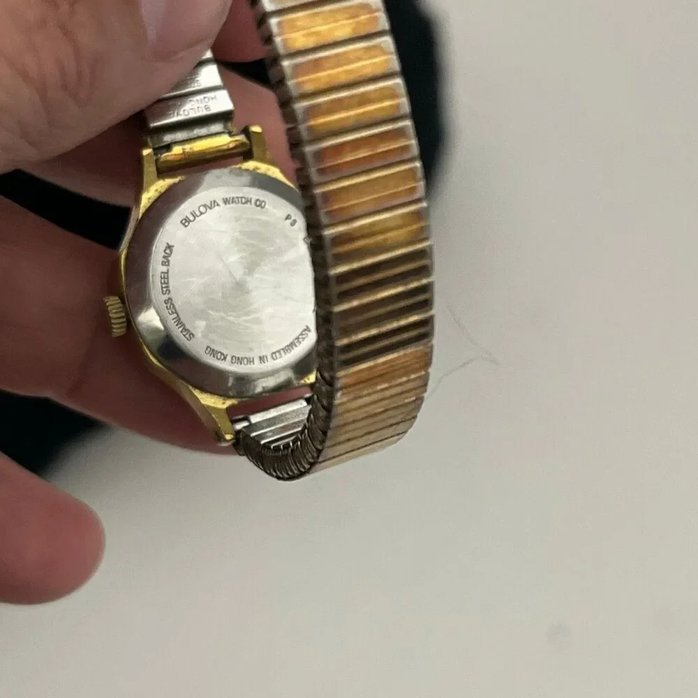 Caravelle Women's‎ Gold Tone Quartz Stainless Steel Back Stretch Band Wristwatch